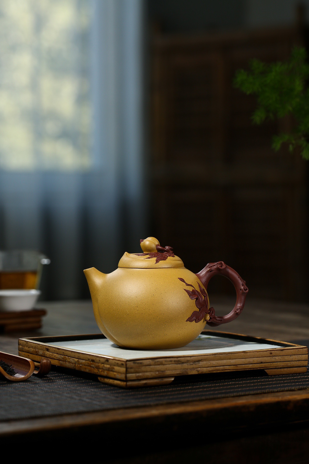 【正高工王林仙紫砂壶】福寿天成·黄龙山原矿黄金段·480ml·精工半手