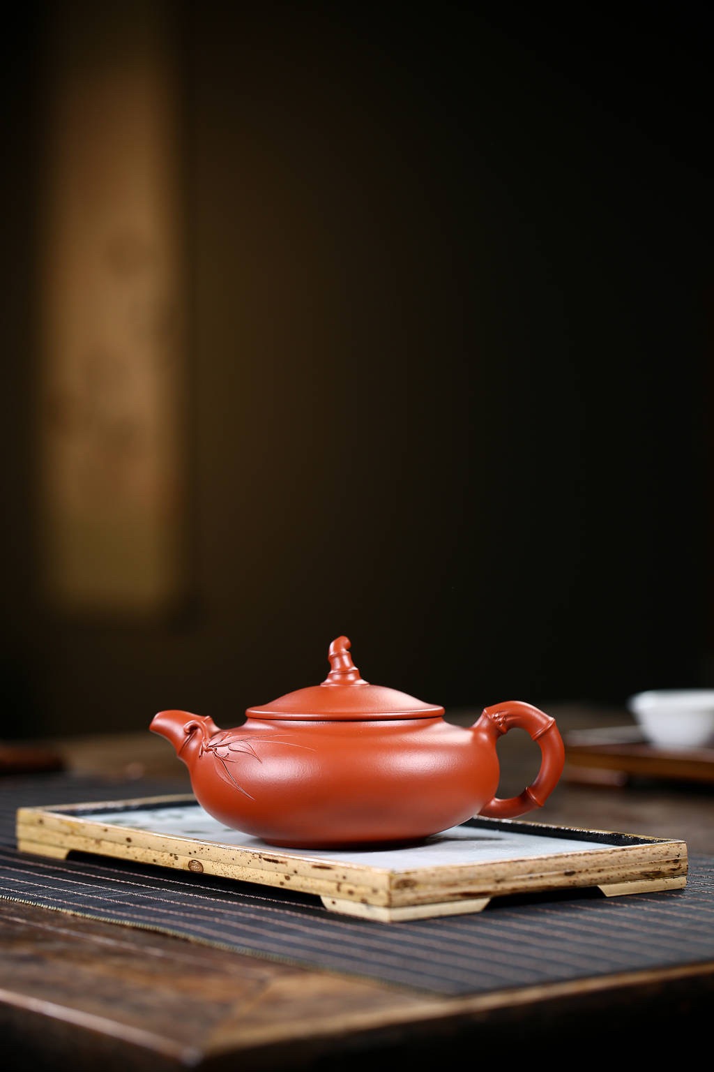 【国工蒋洁紫砂壶】幽竹·全手工·黄龙山原矿清水泥·450ml