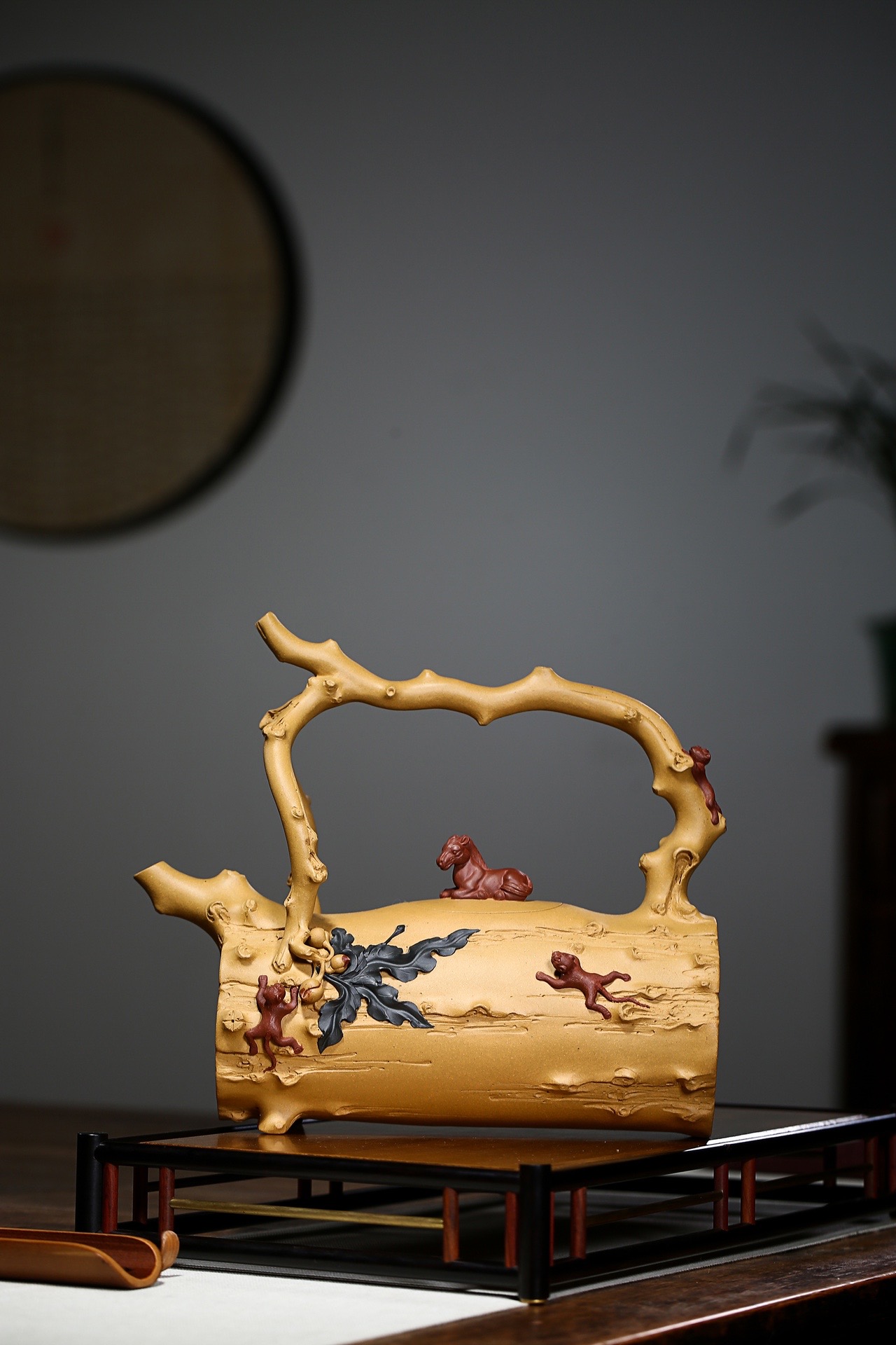 【正高工王林仙紫砂】马上封侯·全手工·黄龙山原矿黄金段泥·850ml