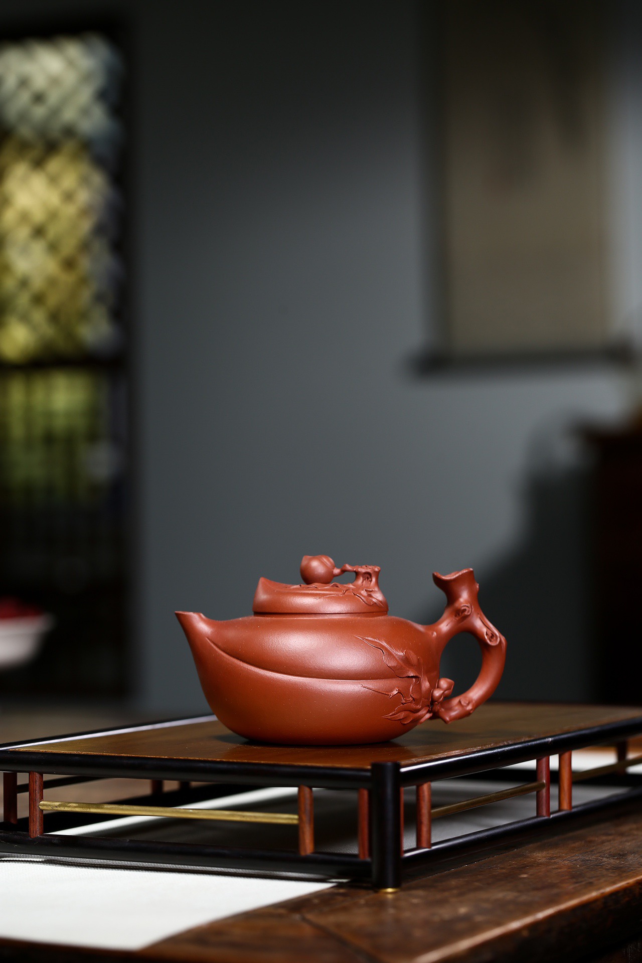 【正高工王林仙紫砂】桃圣·红清水泥·320ml