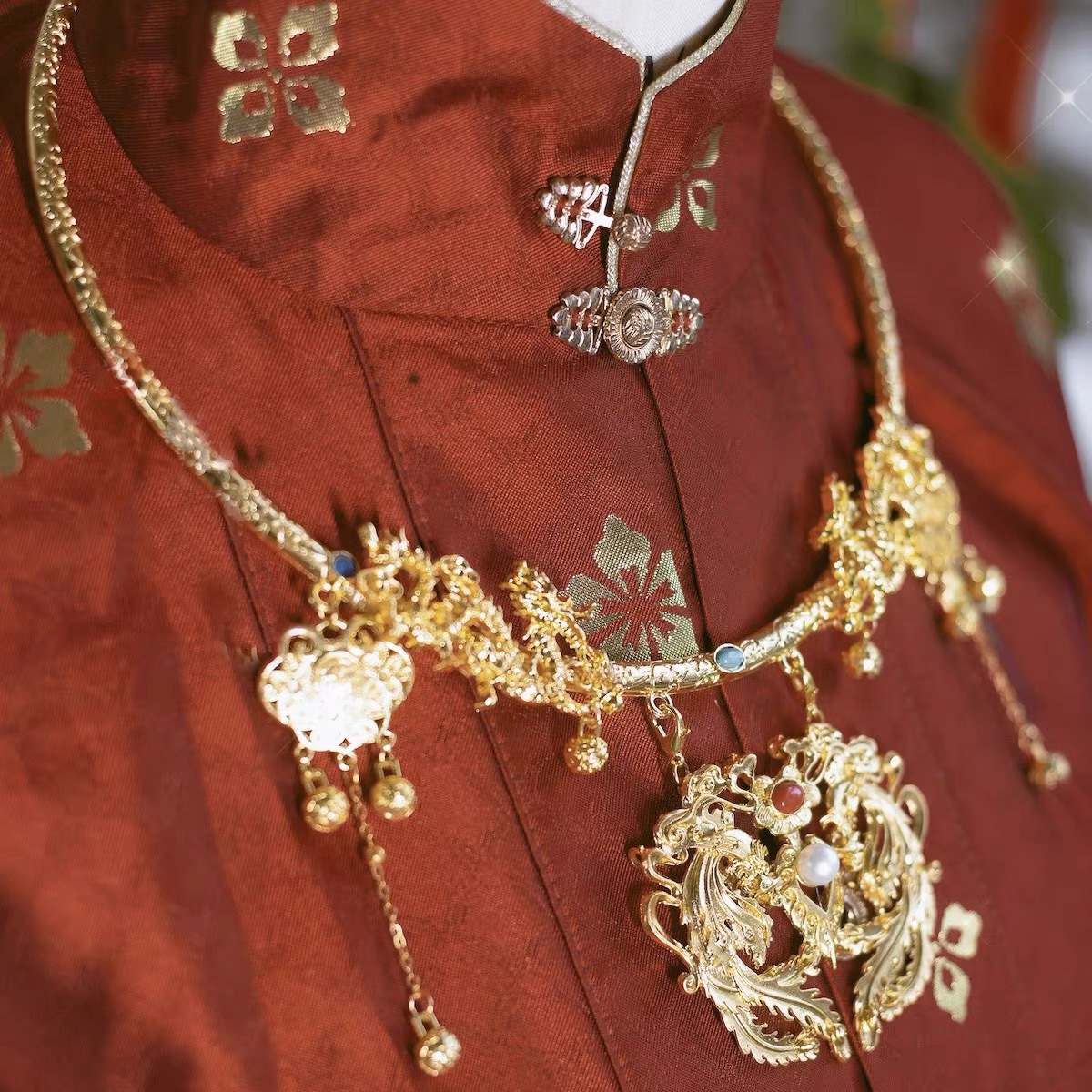 【平安锁】项圈龙凤国风流苏项链百搭时尚搭配饰品手工古风汉服搭配