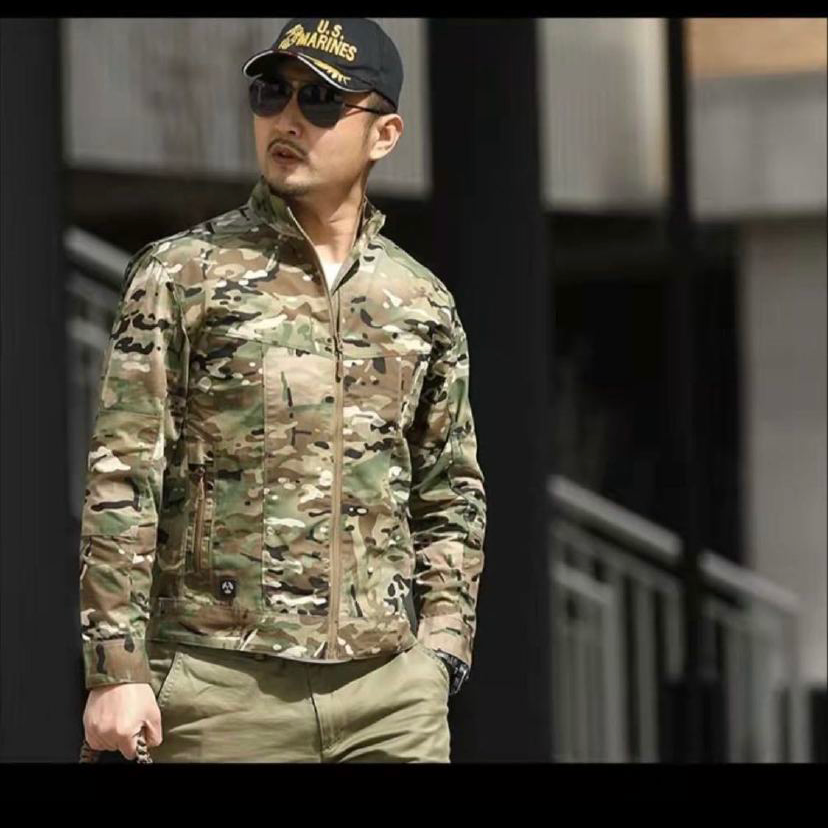 户外夹克飞鱼服外套春秋长袖透气迷彩耐磨训服流行男士工作