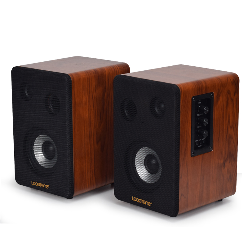 有源音箱U盘SD卡蓝牙音箱双路输入留声机黑胶唱片机专用 内置唱放