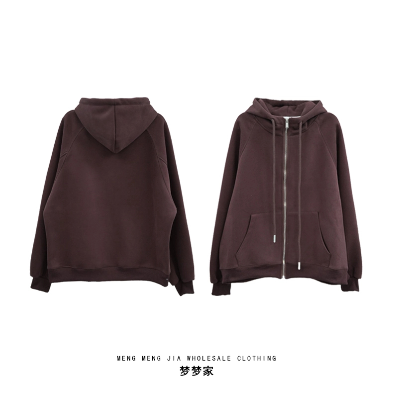 M·梦老板【百搭单品】秋季新减龄卫衣宽松韩版开衫外套*8023