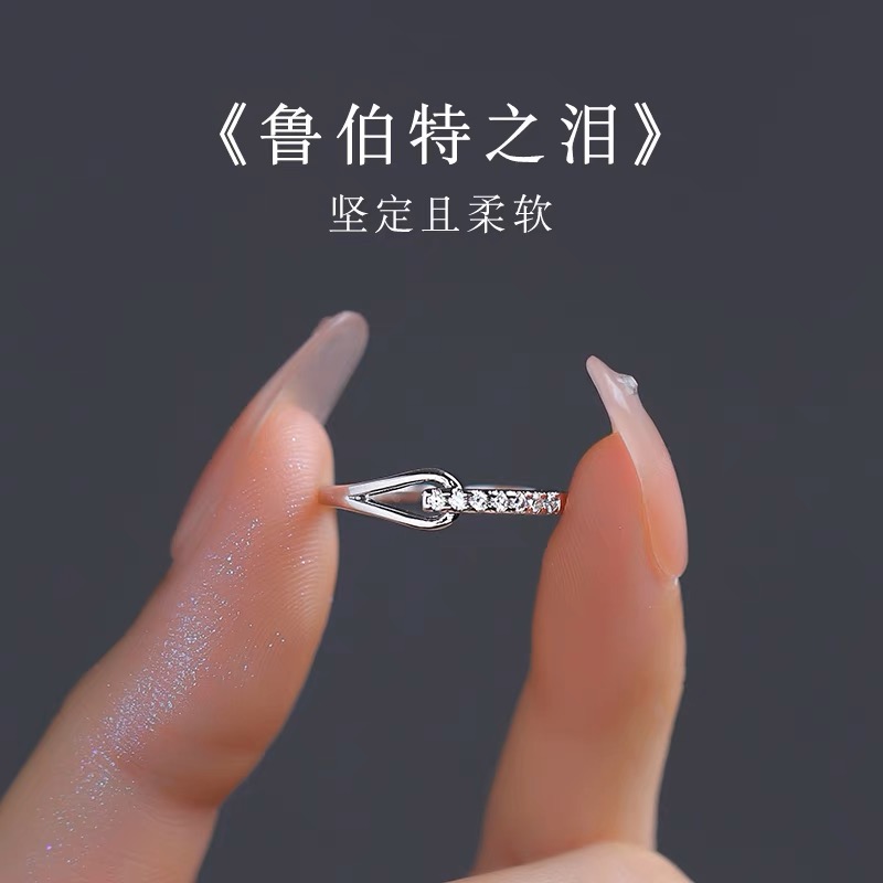 925银合成锆石戒指 千琢J2062小众高级ins轻奢不掉色鲁伯特银戒指