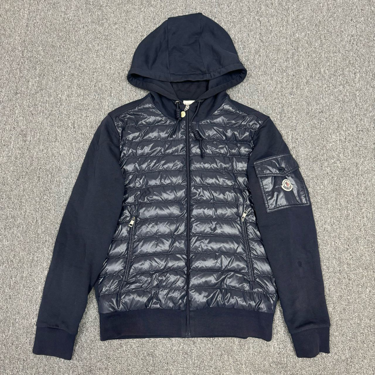Moncler蒙口 藏蓝色羽绒服拼接外套 M码98新 10215687