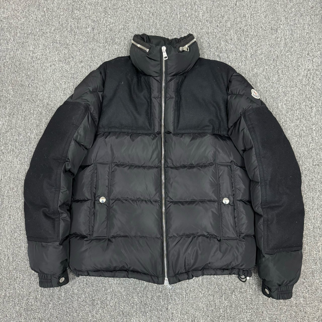 10969133 Moncler蒙口 黑色拼接羽绒服外套 2码98新