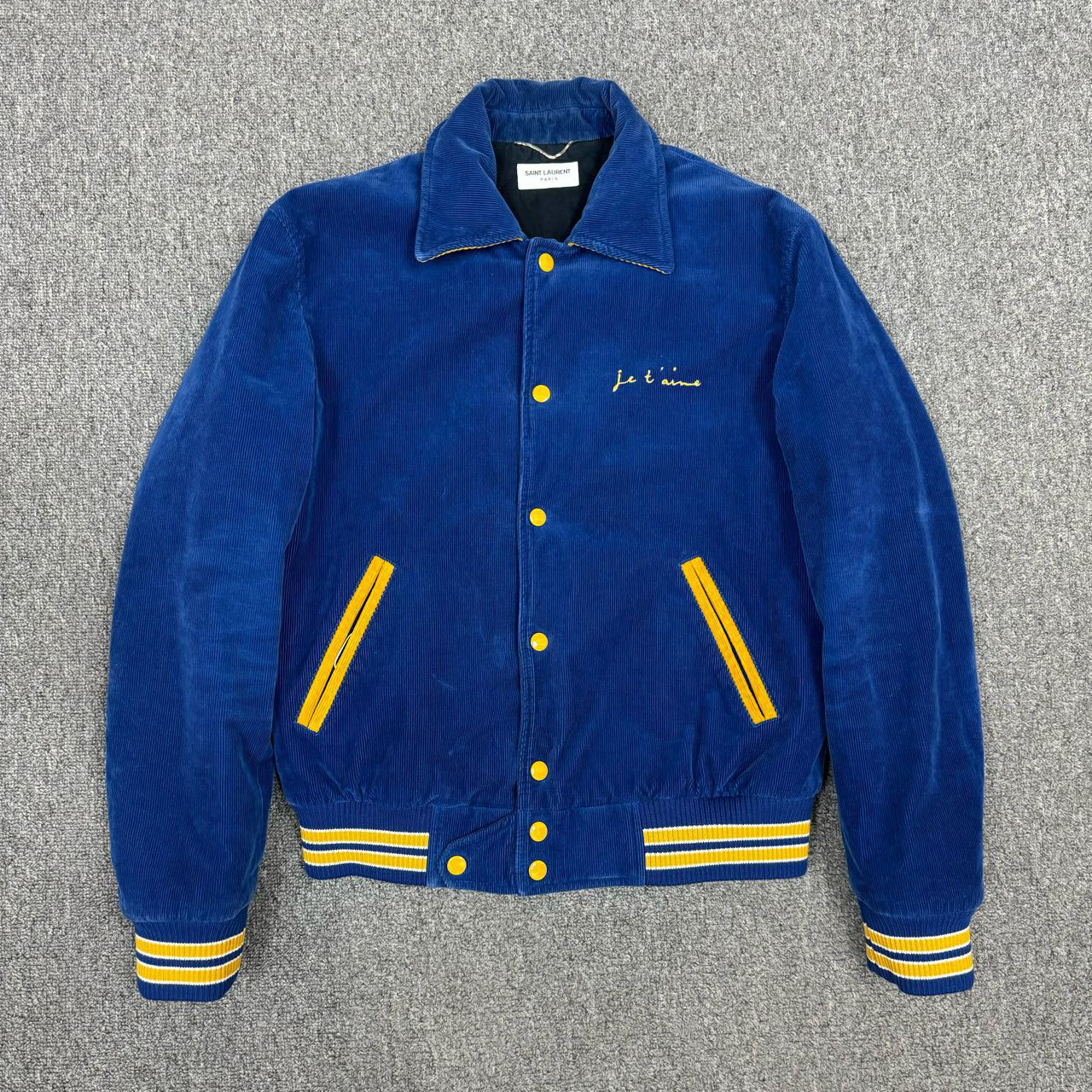 Saint Laurent SLP圣罗兰 蓝色灯芯绒棒球夹克 48码99新 10266546