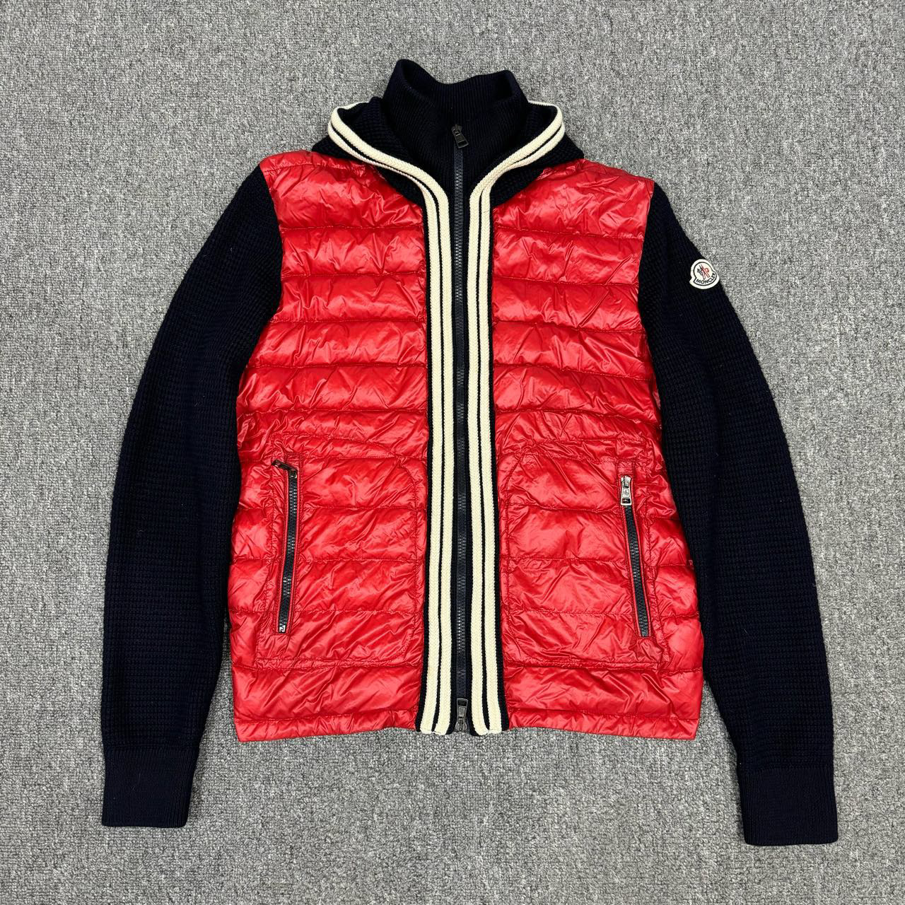 10593780 Moncler蒙口 羊绒针织拼接羽绒服外套 L码98新 