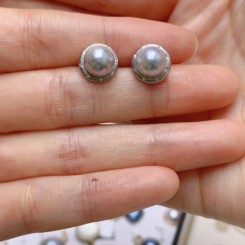 【闪购商品】海水珍珠耳饰银S925镶嵌