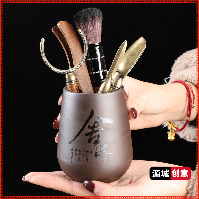 六君子套装茶具配件茶夹养壶笔镊子清洗工具茶匙茶勺茶铲单筒D116