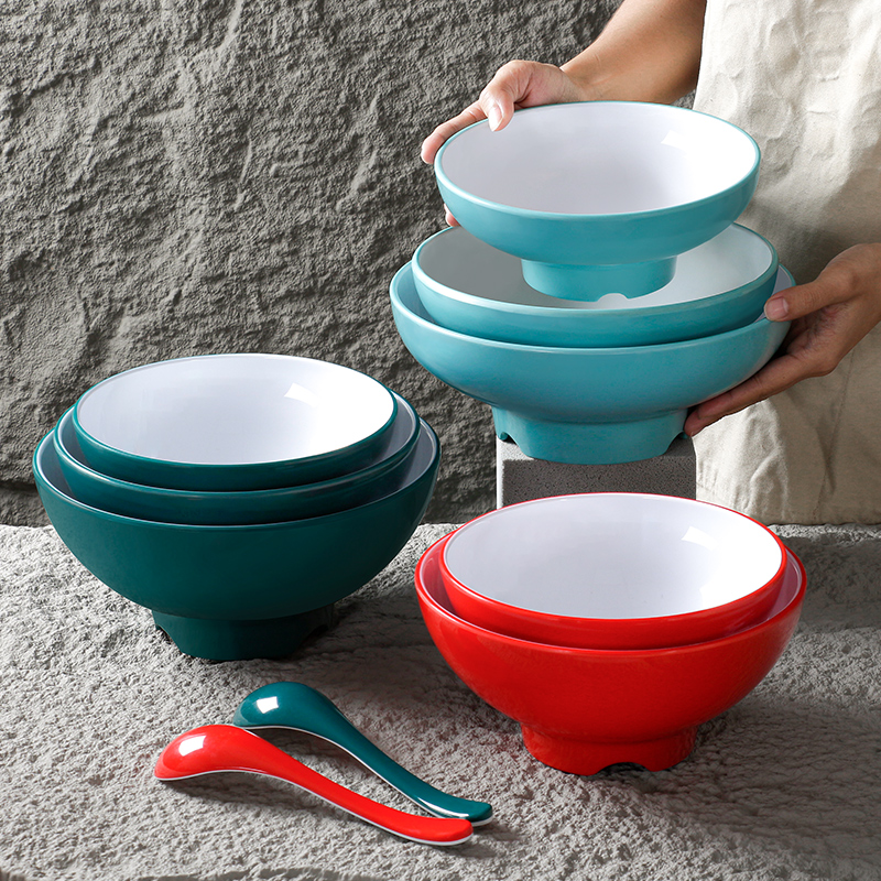 祥源美密胺餐具麻辣烫碗装泡面馆专用汤碗仿瓷冒菜大碗塑料面碗商