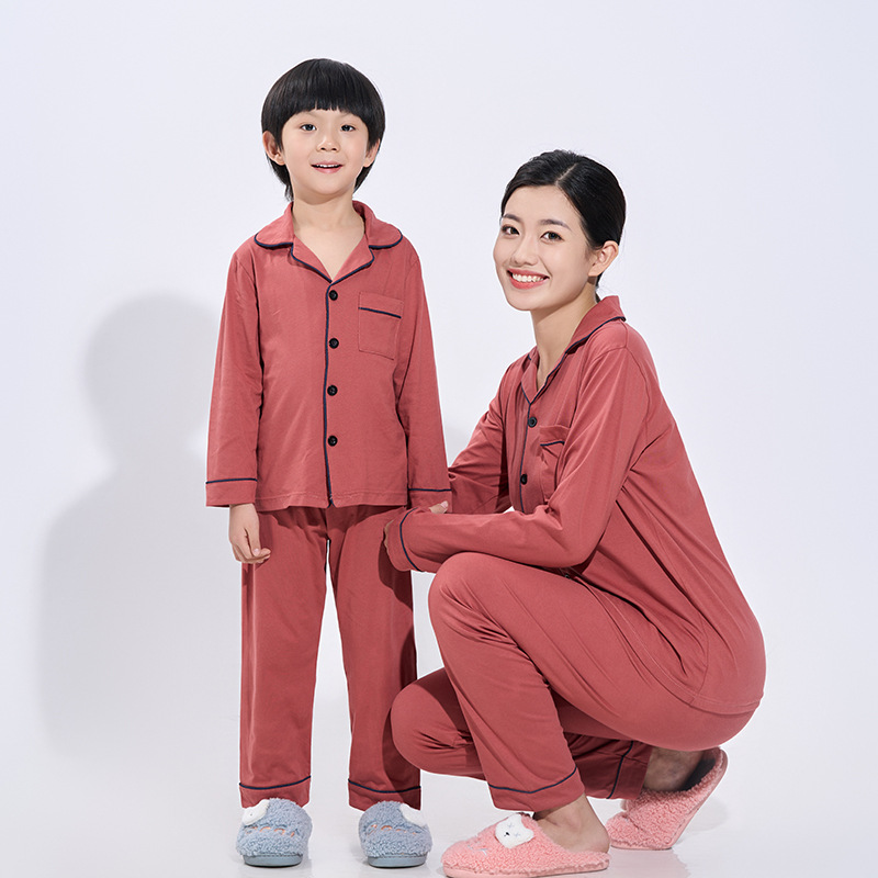 儿童春秋款亲子家居服套装 休闲长袖家居男女士中大童睡衣