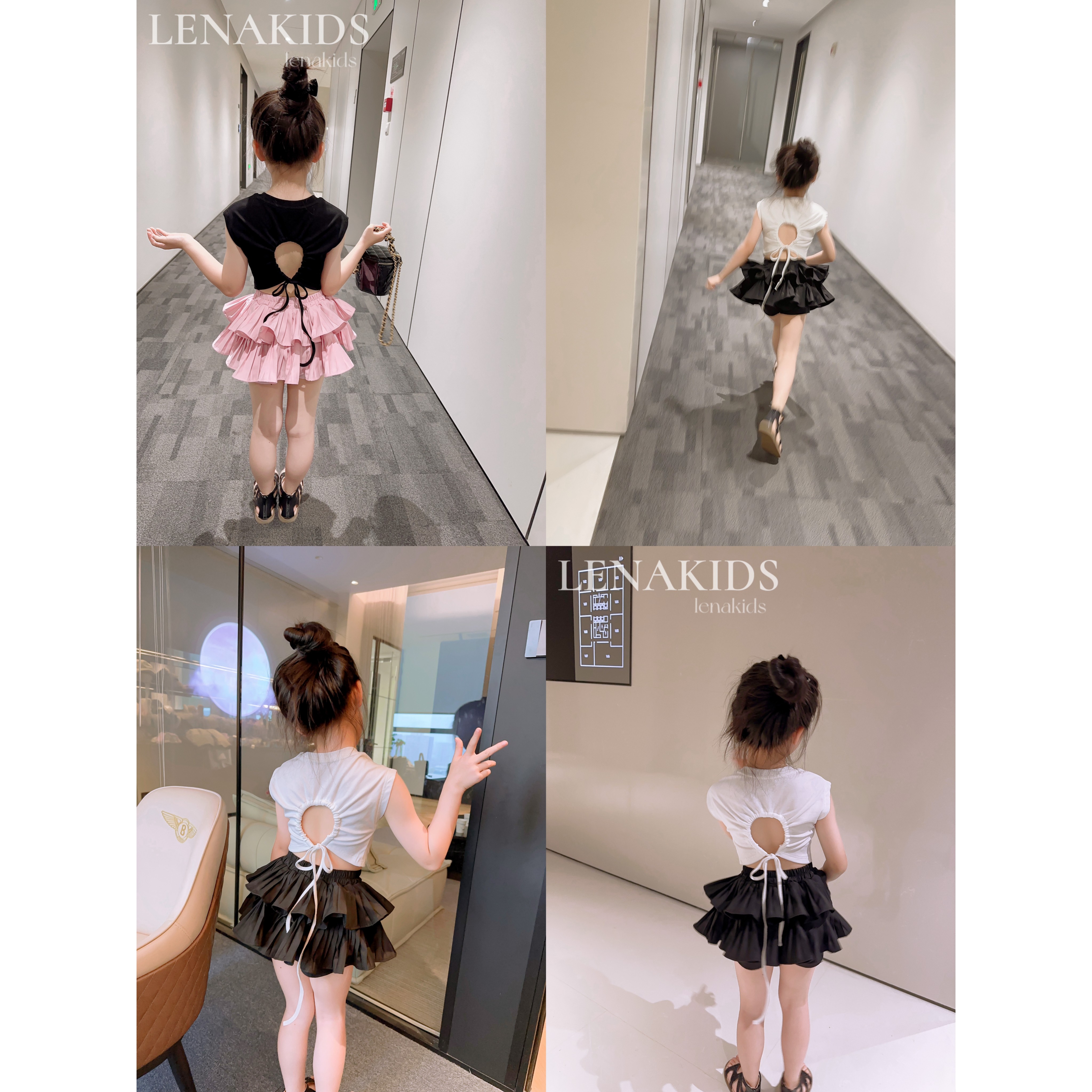 【年终狂欢】时髦洋气露背蛋糕裙女童套装23061601