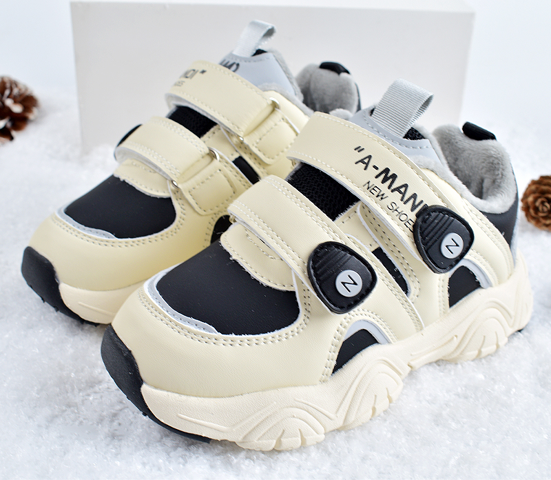 23年冬季新款儿童双魔术贴加绒雪地防水防滑软底踩屎感棉鞋C683