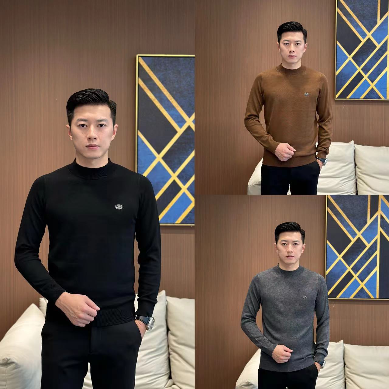 T&X/梯形秋冬新款男士三色百搭显瘦长袖线衫（0014）