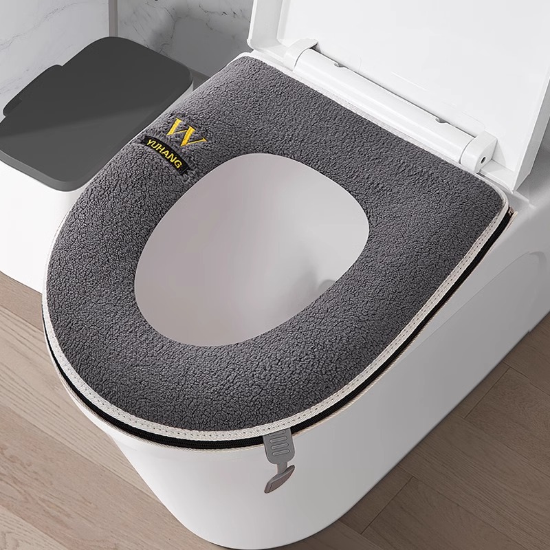 加厚马桶坐垫四季通用透气防水耐脏加毛绒冬季坐便垫套拉链圈垫子