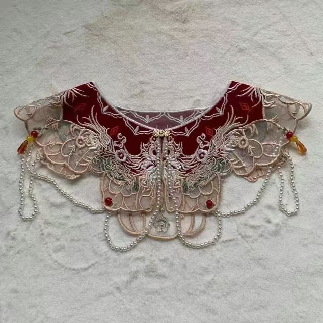 新中式刺绣云肩搭配配饰