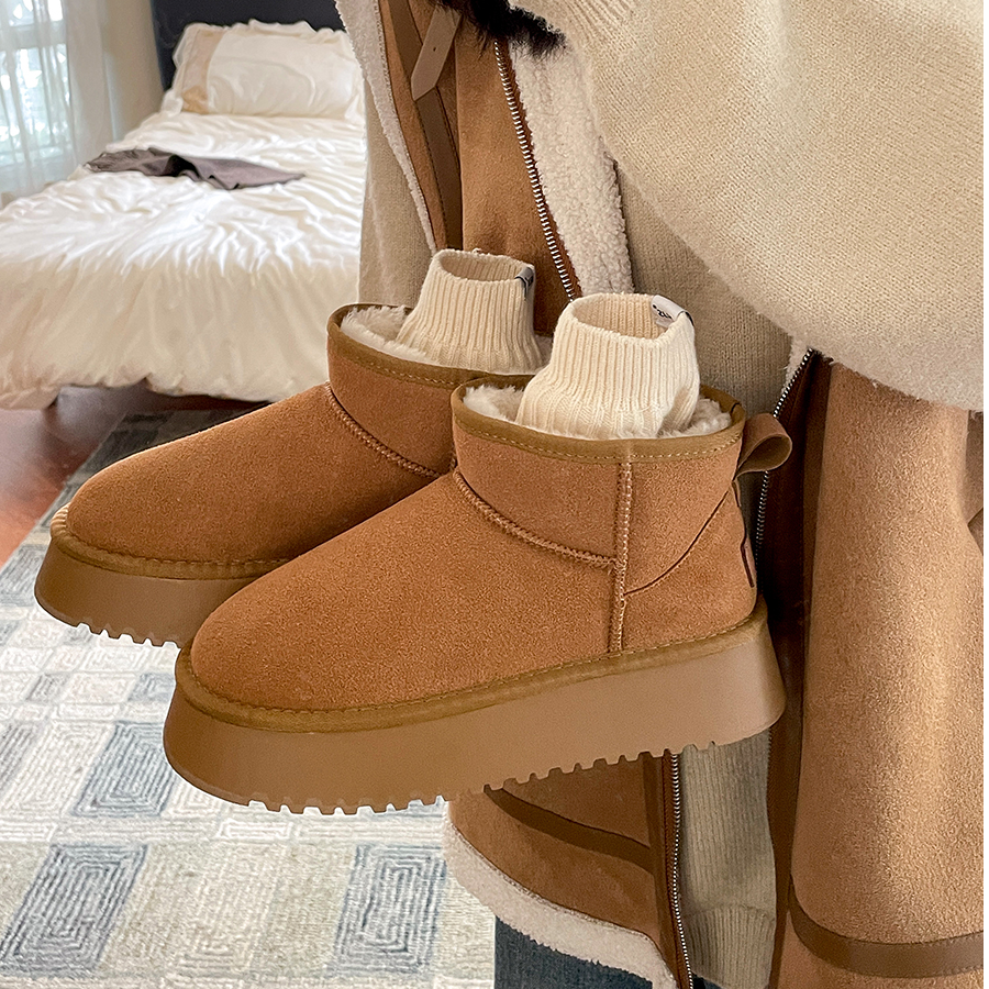 雪地靴女2025年新款冬季加绒加厚保暖厚底款外穿毛毛棉鞋雪地靴女