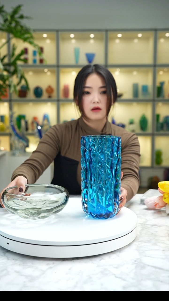 【闪购商品】琉璃手工艺品福利花瓶一对