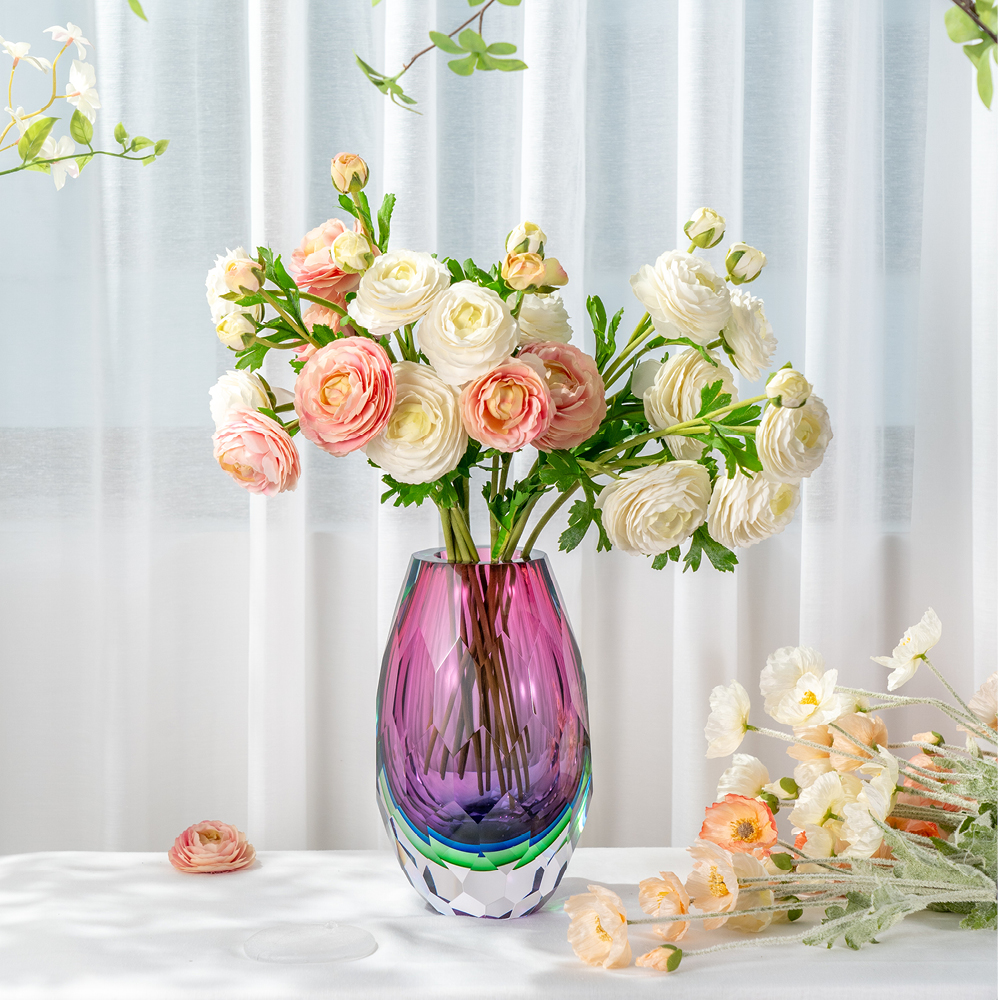 【三色彩虹款琉璃花瓶】原创设计手工琉璃水晶轻奢家具花瓶高档摆件