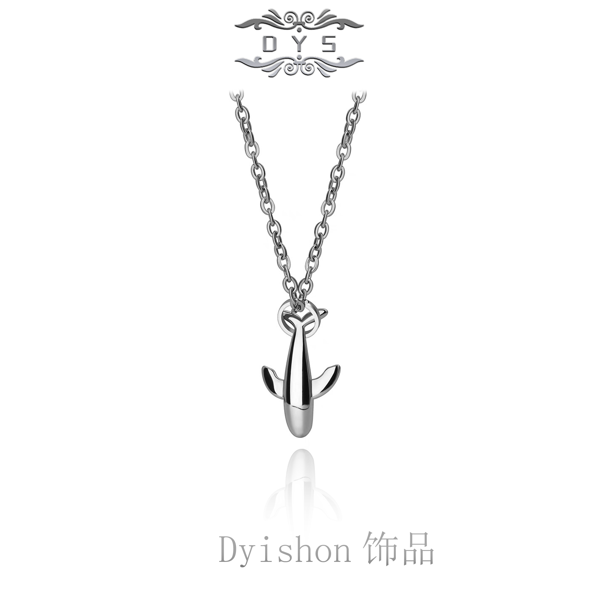 钛钢吊坠 小米鲸鱼SU7项链男士百搭简约小鲸鱼项链吊坠