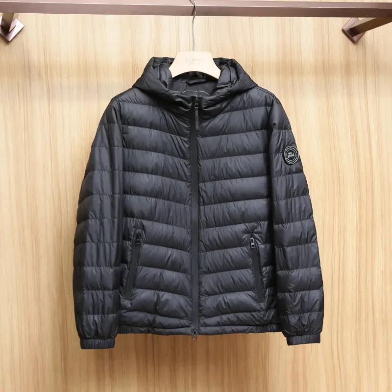龙狮戴尔秋季轻薄羽绒服男短款连帽休闲保暖外套B550-146421009