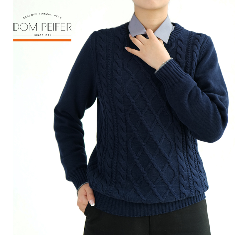 唐·派费尔冬季男士男款圆领针织衫提花保暖度毛衣保暖抵御寒冬