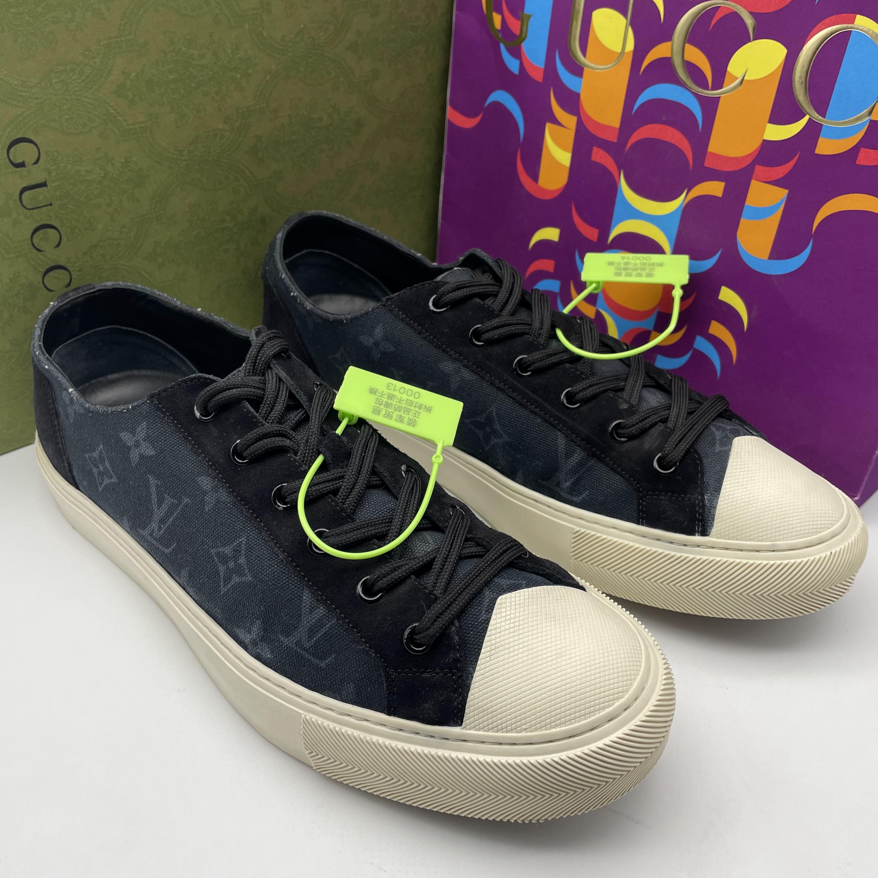 95新 LouisVuitton/路易威登 43欧码/二手男款拼接老花休闲板鞋