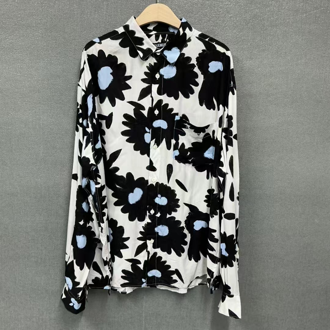 全新未使用  Jacquemus/花卉印花长袖衬衫/带吊50码