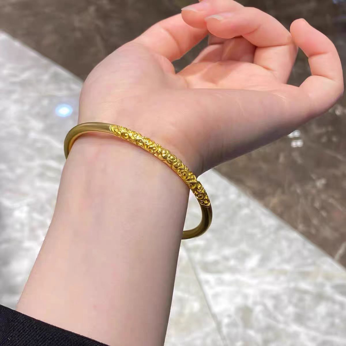 足银手镯 【卷纹手镯】足银999手镯传承经典时尚