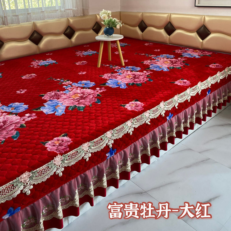 榻榻米罩大炕垫耐热3M冬季毛绒炕毯炕盖加大床盖褥子定做防滑土炕