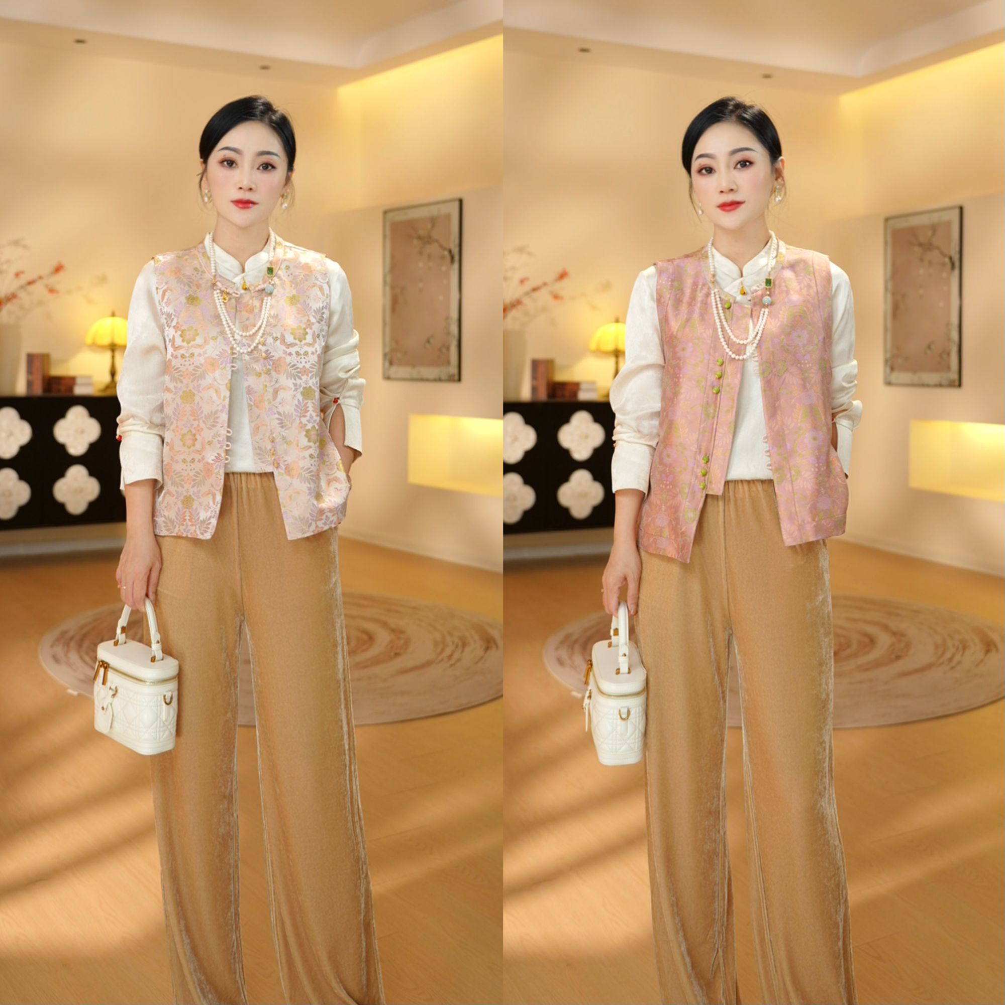 《晓君定制》2535《莫奈花园》时尚百搭显瘦日常气质新中式中国风马甲