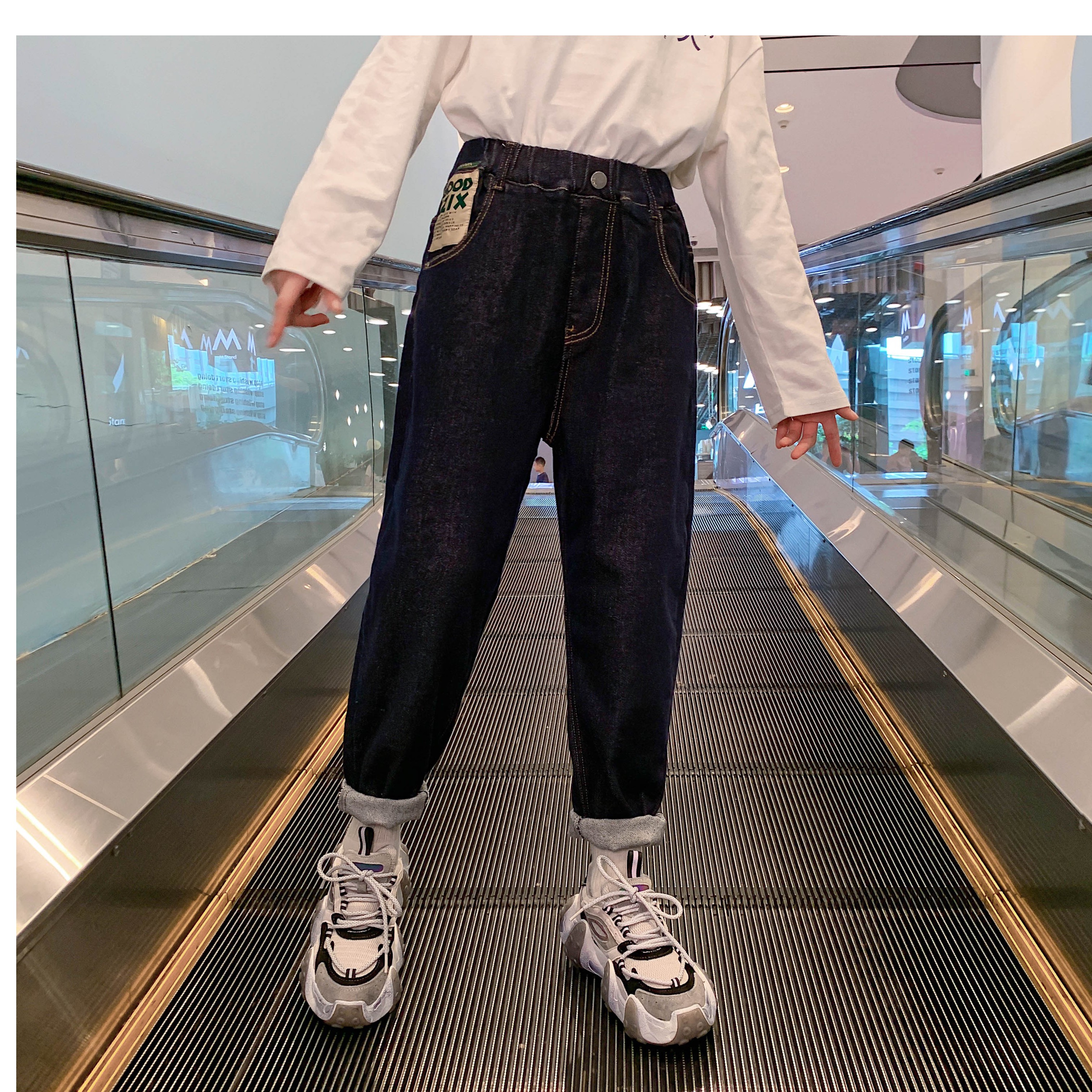 A6-811唯儿童秋冬加绒牛仔裤(KZ0250)