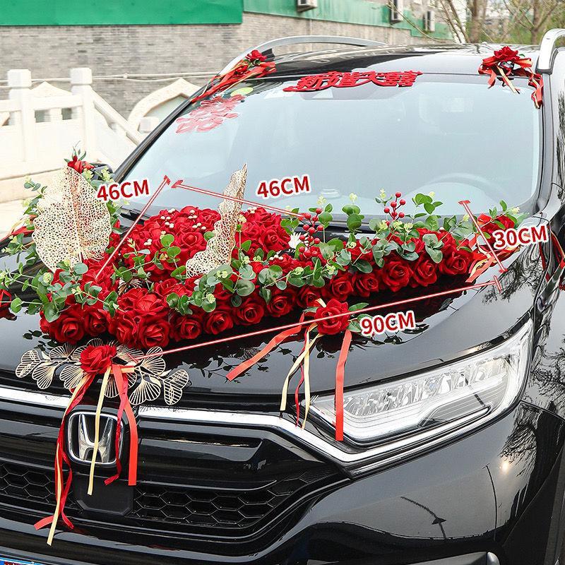 结婚用品全套大V婚车装饰车头主婚套装车队拉花车头花副花车装饰