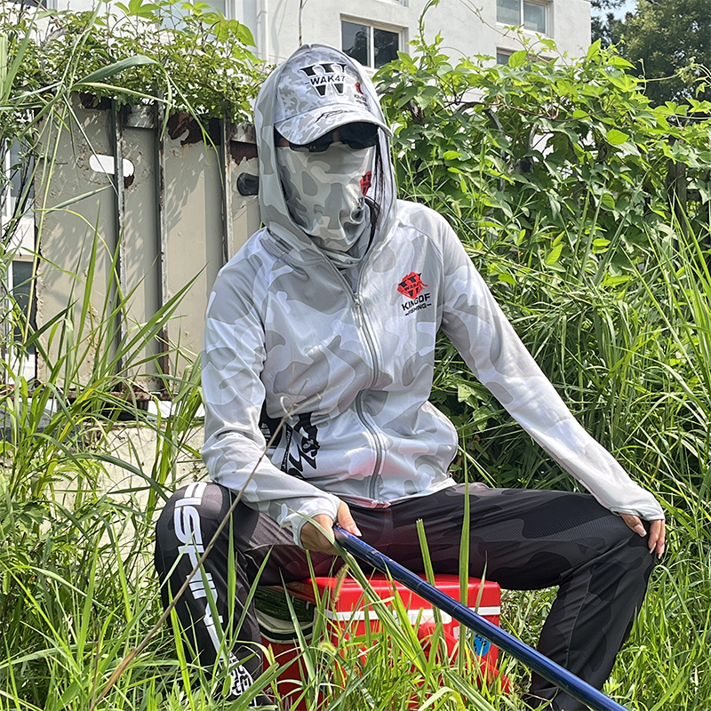 沃克森琦【双11福利】【战渔】夏钓鱼防晒服透气防紫外线冰感连帽垂钓