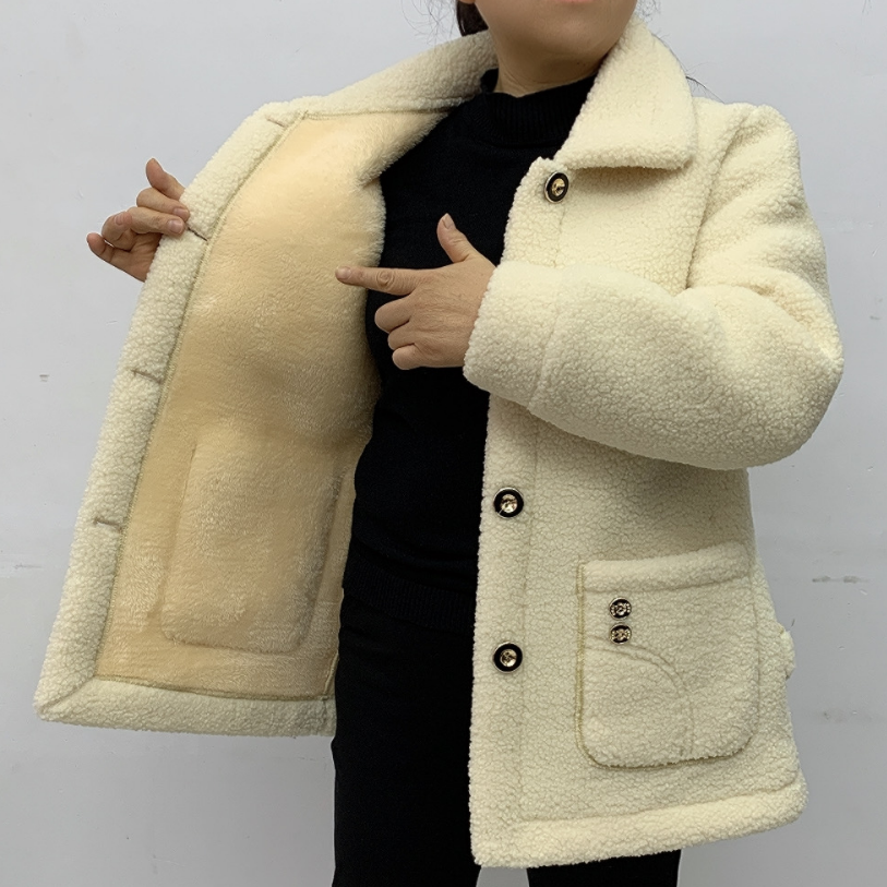 【双扣加厚】新款秋冬季妈妈装加绒加厚女外套