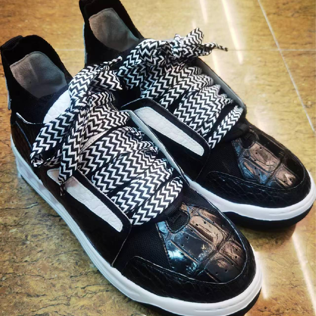 鳄鱼皮休闲袜子男鞋板鞋