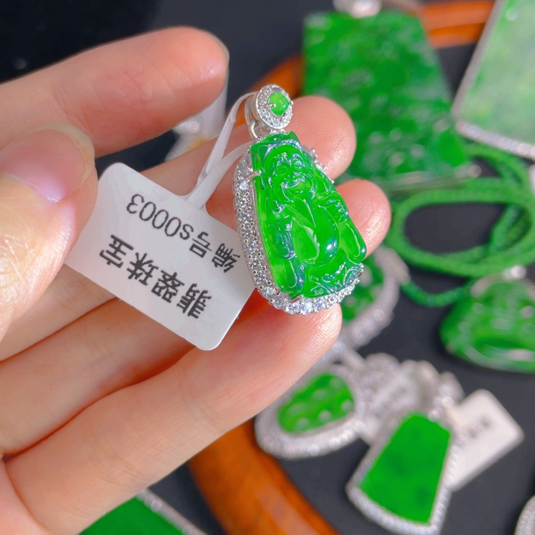 翡翠吊坠(不含链)银S925镶嵌