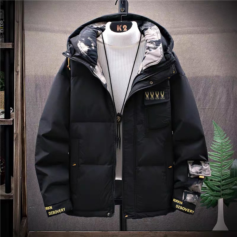 男士连帽羽绒服秋冬季加厚保暖潮流休闲外套防风御寒帅气韩版青年