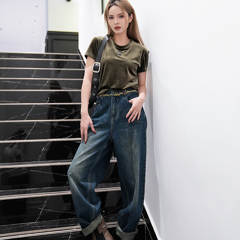 【诗语专属】时尚中腰牛仔长裤841321