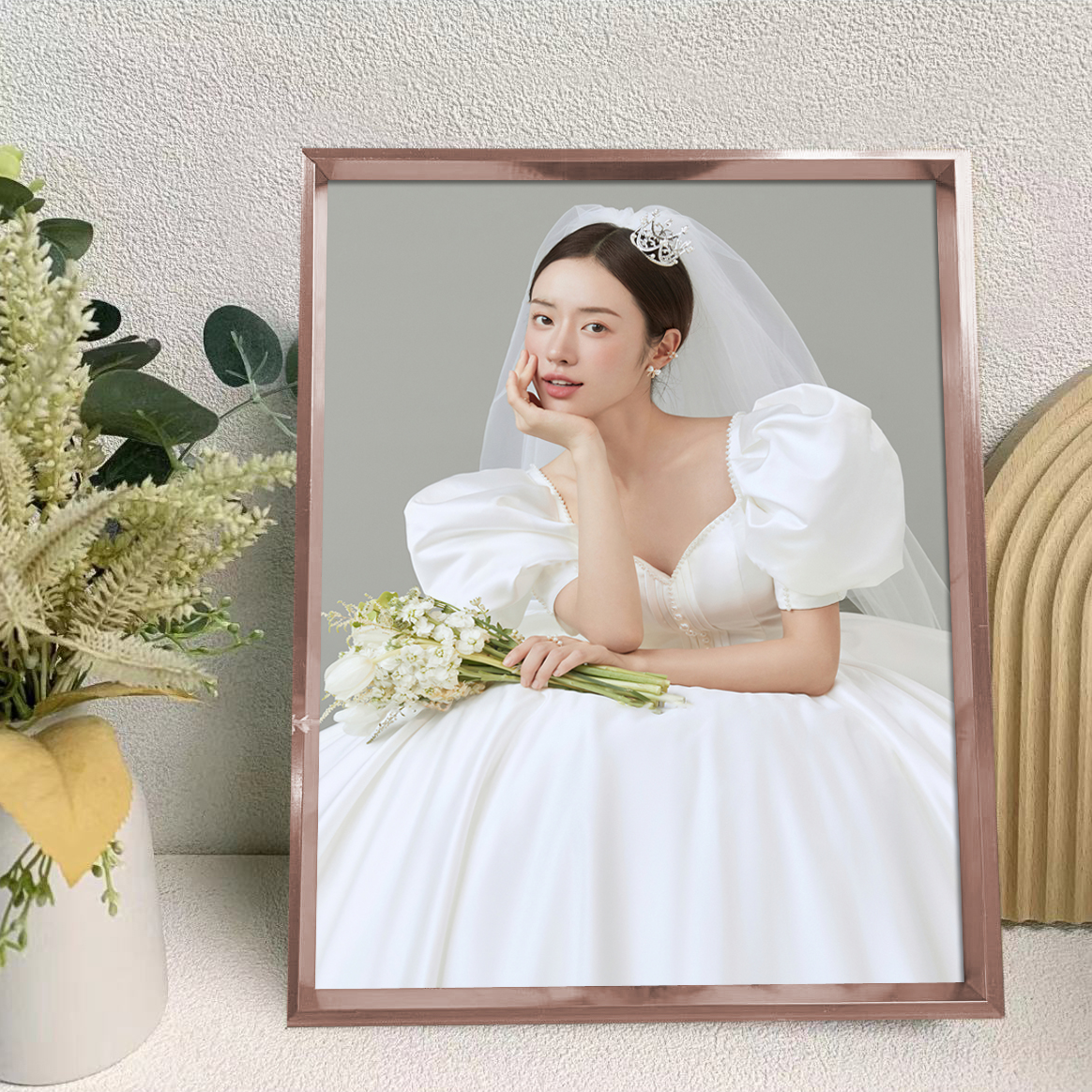 【轻奢款家居好物】10寸铝合金水晶摆台相框摆件生日母亲节相框