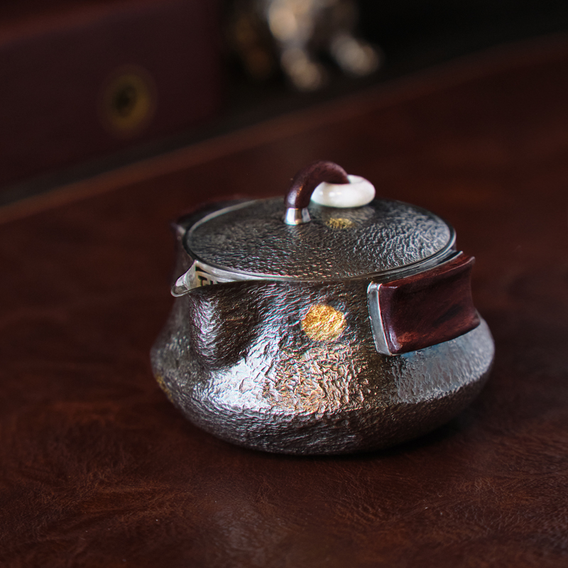 壶尔摩斯《侘寂风》手工茶壶日式简约便携足银999约120克180-200cc