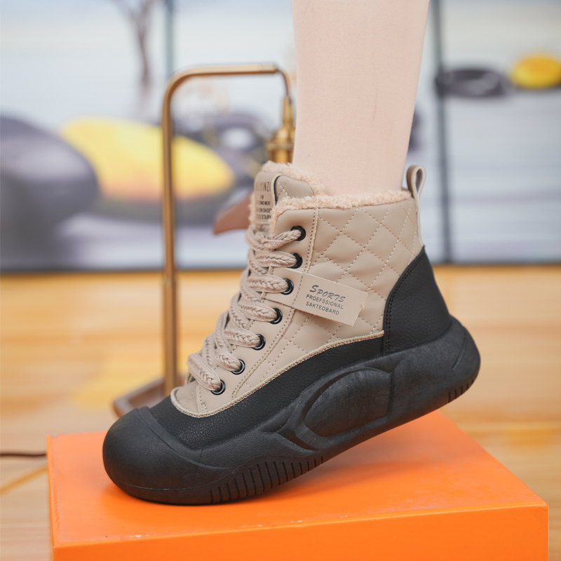 2023冬季加绒高帮小白鞋新款韩版ins休闲鞋时尚百搭厚底加厚平底