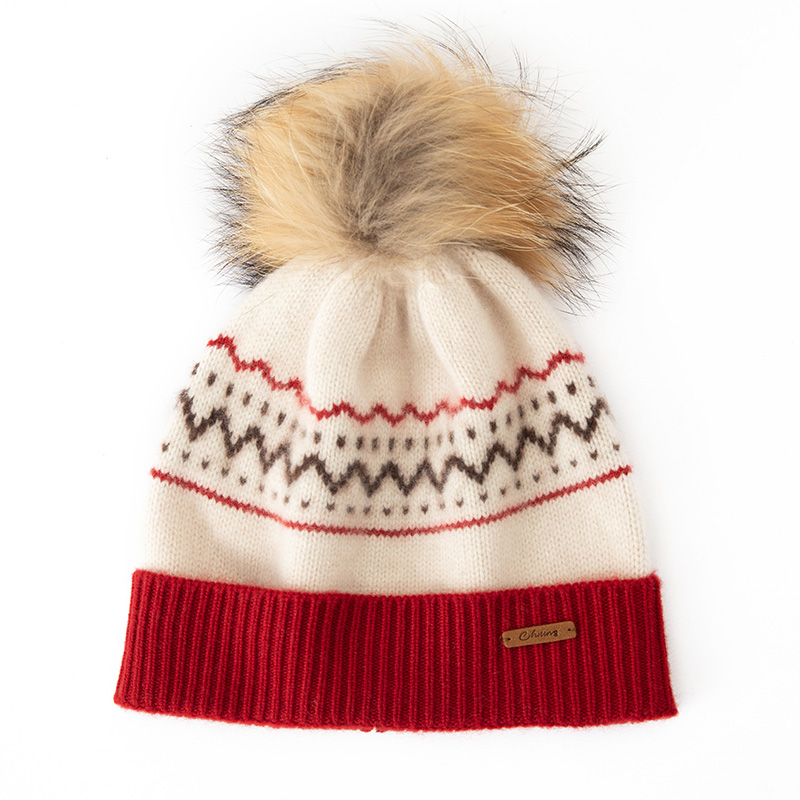 设计师款提花男女冬季针织毛线帽百搭护耳加厚保暖堆堆包头羊绒帽