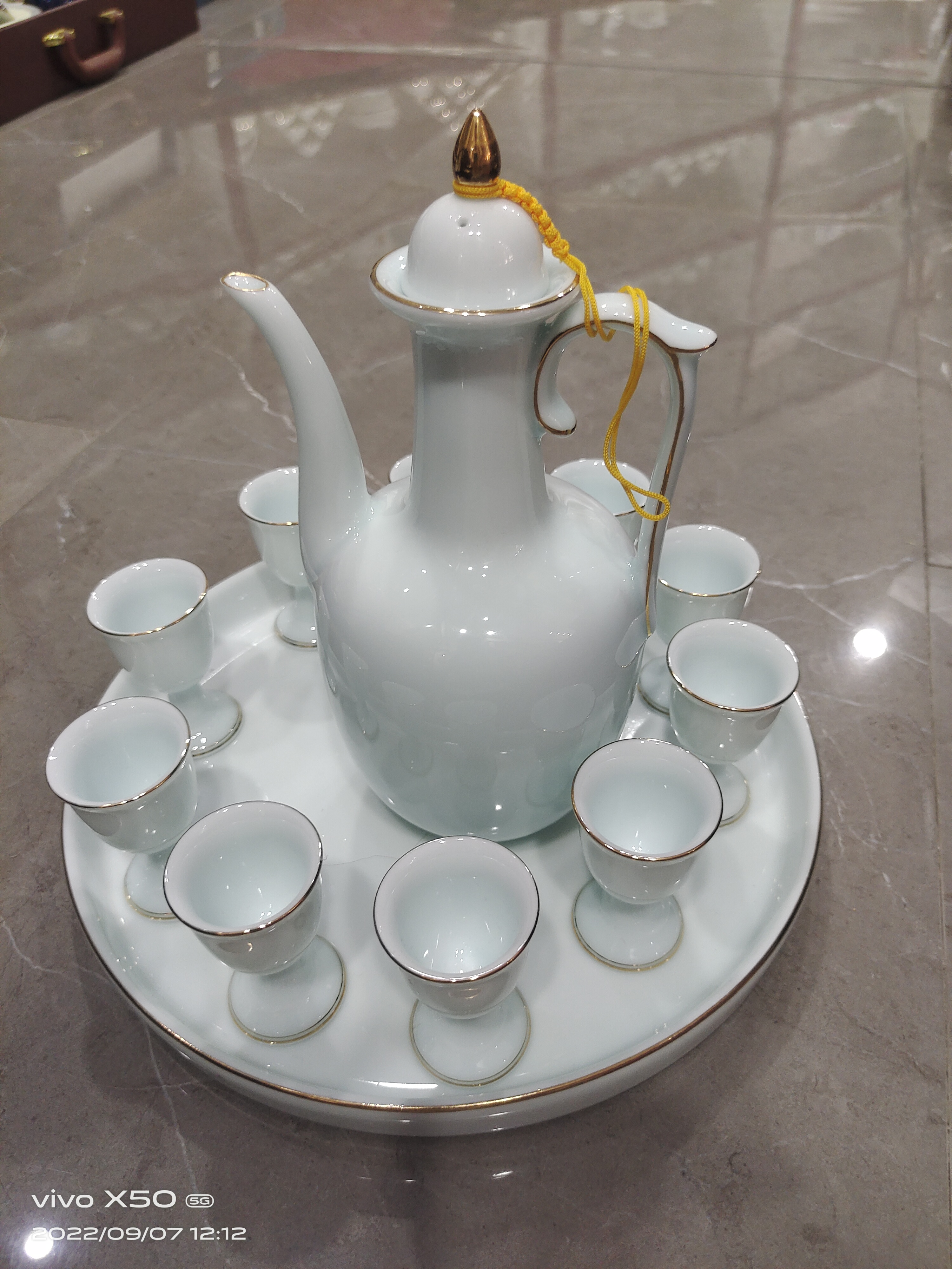 景德镇高温瓷影青酒具