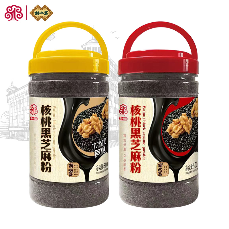 食品一店核桃黑芝麻粉500g装醇香冲泡核桃芝麻6：4坚果膳食纤维