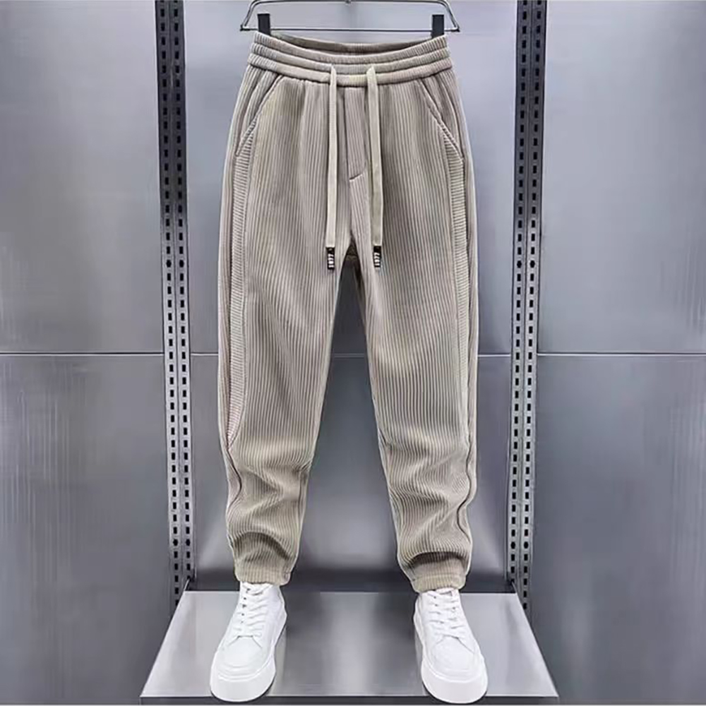 2025秋季新款C030秋季新款男士卫裤双拼灯芯束脚休闲裤潮流长裤子