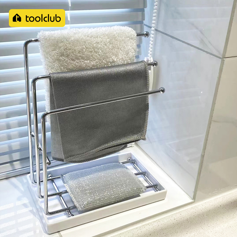 厨房抹布架沥水架洗碗布海绵擦家用水槽置物架毛巾架抹布置物架子