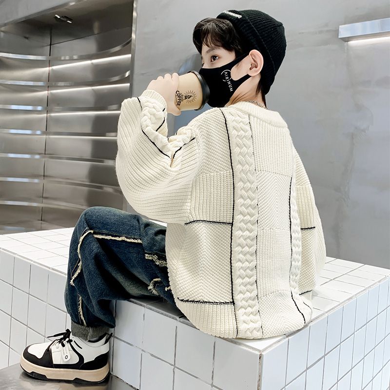 痞帅男童毛衣秋冬款2024新款儿童冬装上衣中大童冬季针织衫洋气潮